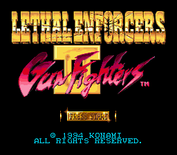 Lethal Enforcers II The Western title screen for Sega Mega Drive